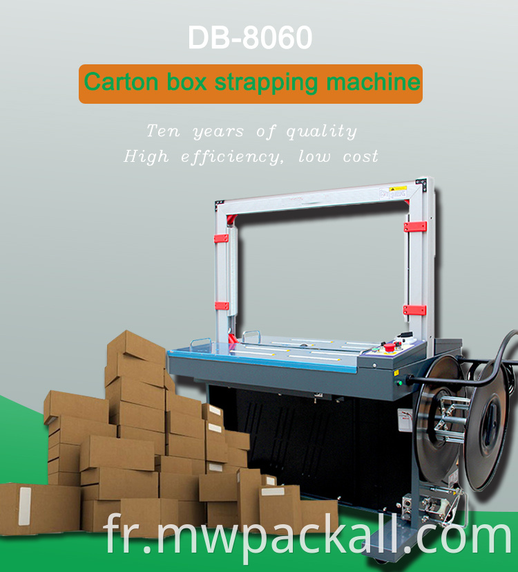 Machine de cerclage semi-automatique de haut niveau Machine de cerclage de carton en acier en plastique avec ruban PP